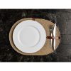 Handmade Table Mat Set (6 Pieces) with PU Leather Knife Holder, 30 x 40 cm, 100% Cotton Jute Rope, Elegant Beige Design for Dining & Kitchen Use