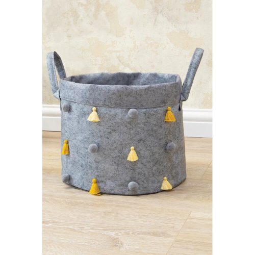 Stylish Grey Felt Basket, 20 x 24 cm | 100% Durable Felt | Perfect for Organizing Home & Office | Chic Storage Solution for Any Space