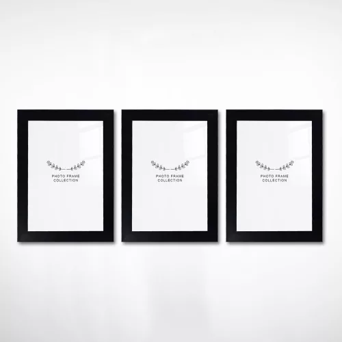 Elegant Black Photo Frame Set (3 Pieces), 10 x 15 cm | 100% Plastic, 20 mm Frame Width | Perfect for Home Decor & Memories Display