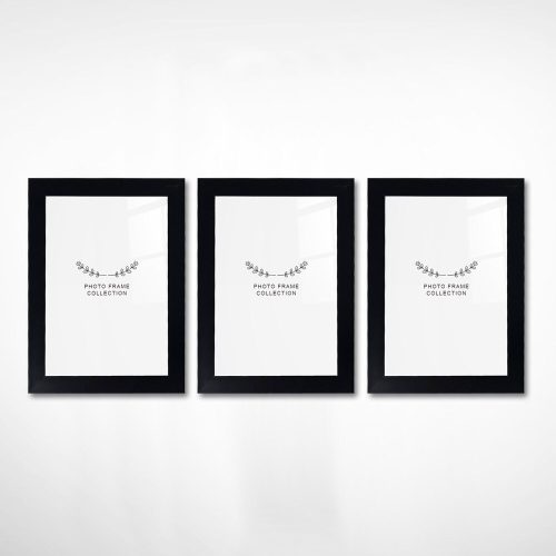 Elegant Black Photo Frame Set (3 Pieces), 13 x 18 cm | 100% Plastic, 20 mm Frame Width | Perfect for Home Decor & Gallery Walls
