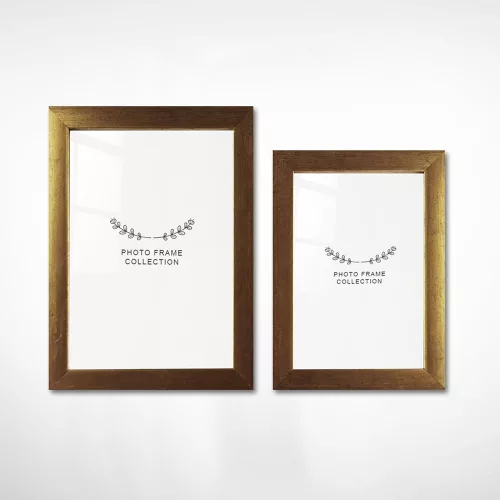 Elegant Gold Photo Frame Set (2 Pieces) - 13x18 cm & 15x21 cm | 100% Plastic, 20 mm Frame Width | Perfect for Home Decor & Memories