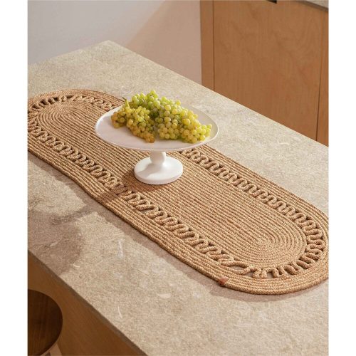 Handmade 100% Cotton Runner, Natural Color, 136 x 37 cm | Elegant & Versatile Design for Home Décor, Perfect for Dining & Living Spaces