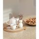 Handmade Cotton Runner, 37 x 37 cm, Natural & Grey | 100% Cotton, Stylish & Durable | Perfect for Home Décor & Dining Spaces, Elegant Design