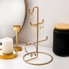 Elegant Gold Jewellery Stand Organizer, 15 cm Diameter x 27 cm Height | 100% Metal, Lightweight at 0.176 kg | Perfect for Stylish Storage & Display
