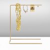 Elegant Gold Metal Jewellery Stand Organizer, 25 x 30 x 12 cm | 100% Durable Metal | Perfect for Organizing Necklaces, Earrings & Accessories