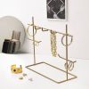 Elegant Gold Metal Jewellery Stand Organizer, 31 x 29 x 13 cm | 100% Durable Metal | Perfect for Organizing Necklaces, Earrings & Accessories