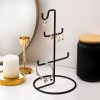 Elegant Black Metal Jewellery Stand Organizer, 15 cm Diameter x 27 cm Height | 100% Durable Metal | Perfect for Displaying Necklaces & Accessories