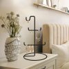 Elegant Black Metal Jewellery Stand Organizer, 15 cm Diameter x 27 cm Height | 100% Durable Metal | Perfect for Displaying Necklaces & Accessories