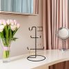 Elegant Black Metal Jewellery Stand Organizer, 15 cm Diameter x 27 cm Height | 100% Durable Metal | Perfect for Displaying Necklaces & Accessories