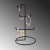 Elegant Black Metal Jewellery Stand Organizer, 15 cm Diameter x 27 cm Height | 100% Durable Metal | Perfect for Displaying Necklaces & Accessories