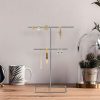Elegant Chrome Jewellery Stand Organizer, 15 cm Diameter x 30 cm Height | 100% Metal Construction | Stylish & Functional Storage for Accessories