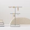 Elegant Chrome Jewellery Stand Organizer, 15 cm Diameter x 30 cm Height | 100% Metal Construction | Stylish & Functional Storage for Accessories