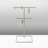 Elegant Chrome Jewellery Stand Organizer, 15 cm Diameter x 30 cm Height | 100% Metal Construction | Stylish & Functional Storage for Accessories