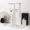 Stylish Chrome Jewellery Stand Organizer, 40 x 41 x 15 cm | 100% Metal, Lightweight at 0.43 kg | Perfect for Elegant Storage & Display