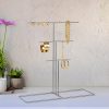 Stylish Chrome Jewellery Stand Organizer, 40 x 41 x 15 cm | 100% Metal, Lightweight at 0.43 kg | Perfect for Elegant Storage & Display