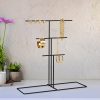 Elegant Black Metal Jewellery Stand Organizer, 40 x 41 x 15 cm | 100% Durable Metal | Perfect for Organizing Necklaces, Earrings & Accessories