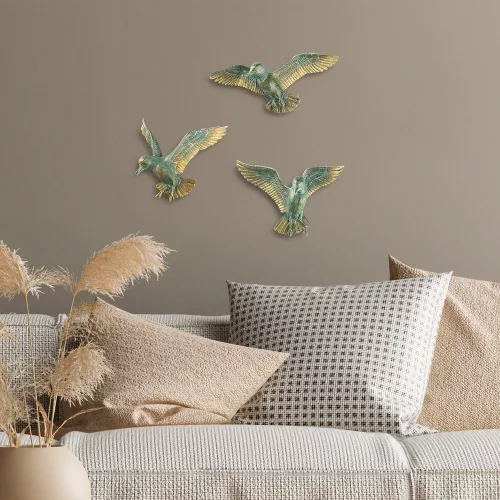 Elegant Decorative Object Set (3 Pieces) | 100% Polyester | Sizes: 25x5x11, 20x4x17, 21x6x13 | Lightweight & Stylish Accent for Home Décor