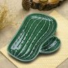 Elegant Green Ceramic Food Presentation Plate, 23 cm | 100% Ceramic, Perfect for Serving & Displaying Dishes | Ideal for Home & Events