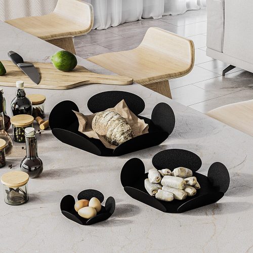 Elegant Decorative Metal Accessory Set (3 Pieces) | 100% Metal, 1.5 mm Thickness | Large 36x36, Medium 26.5x26.5, Small 13x13 | Sleek Black Finish for Modern Decor