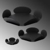 Elegant Decorative Metal Accessory Set (3 Pieces) | 100% Metal, 1.5 mm Thickness | Large 36x36, Medium 26.5x26.5, Small 13x13 | Sleek Black Finish for Modern Decor