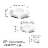 Elegant Decorative Metal Accessory Set (3 Pieces) | 100% Metal, 1.5 mm Thickness | Large 36x36, Medium 26.5x26.5, Small 13x13 | Stylish White Finish for Home Decor