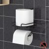 Durable Metal Toilet Paper Holder, Black, 12.5 x 14.5 x 17 cm | 100% Metal, Thickness: 2.5-5 mm | Stylish & Functional Bathroom Accessory