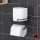 Durable Metal Toilet Paper Holder, Black, 12.5 x 14.5 x 17 cm | 100% Metal, Thickness: 2.5-5 mm | Stylish & Functional Bathroom Accessory