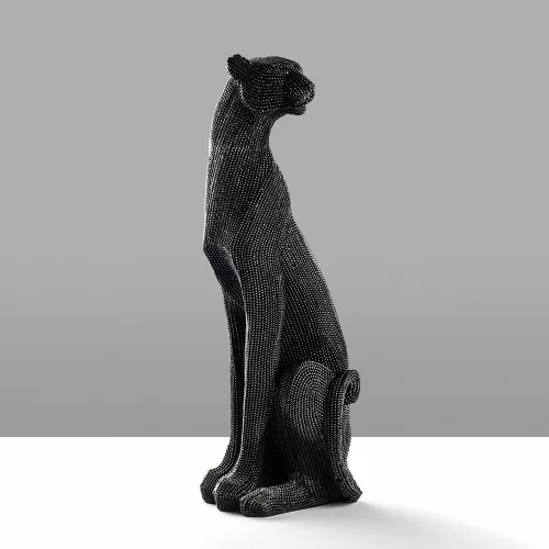 Hand-Painted Decorative Object, Black, 15 x 43 x 15 cm | 100% Polyester, Unique Color Variations | Perfect for Home Decor & Accent Pieces