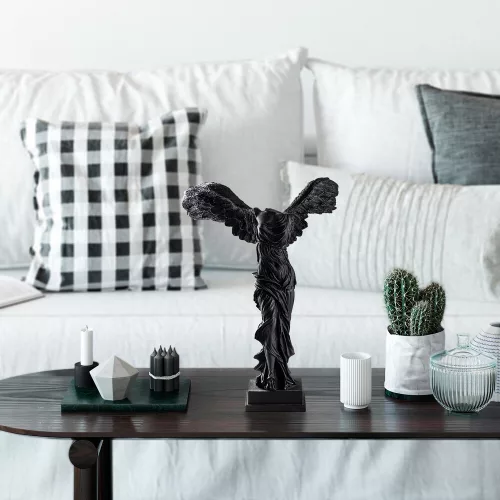 Hand-Painted Decorative Object, Black, 28 x 40 x 18 cm | 100% Polyester, Unique Color Variations | Perfect for Home Decor & Accent Pieces