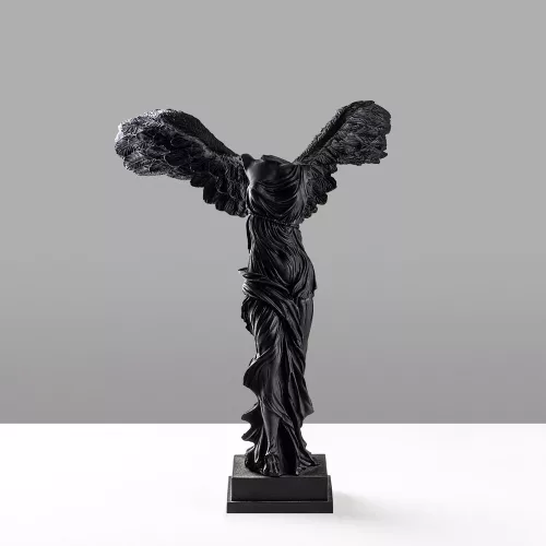 Hand-Painted Decorative Object, Black, 28 x 40 x 18 cm | 100% Polyester, Unique Color Variations | Perfect for Home Decor & Accent Pieces
