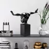 Hand-Painted Decorative Object, Black, 50 x 43 x 20 cm | 100% Polyester, Unique Color Variations | Perfect for Home Decor & Accent Pieces