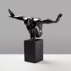 Hand-Painted Decorative Object, Black, 50 x 43 x 20 cm | 100% Polyester, Unique Color Variations | Perfect for Home Decor & Accent Pieces