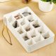 Elegant Ecru Jewellery Box, 30 x 18 x 6.5 cm | Durable 100% Polypropylene with Secure Plastic Lock | Perfect for Organizing Your Treasures