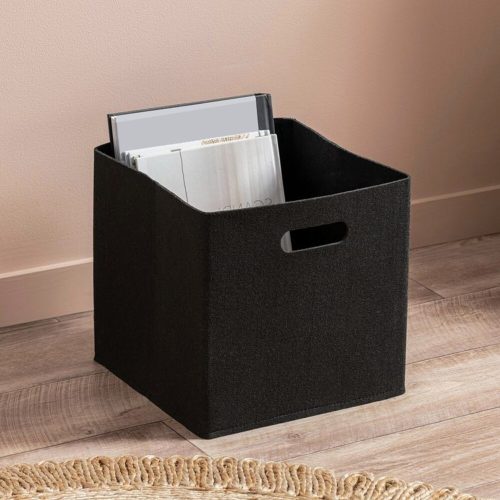 Stylish Black Felt Basket, 30 x 30 x 30 cm | 100% Felt Material | Ideal for Organizing & Storage | Care Instructions: Wipe Clean Only