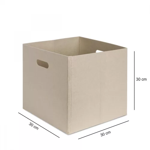 Stylish Cream Felt Basket, 30 x 30 x 30 cm | 100% Felt, Non-Machine Washable | Ideal for Organizing Home & Office, Soft & Elegant Design
