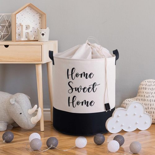 Stylish White Felt Basket, 37 x 40 cm | 70% Polyester & 30% Cotton | Easy to Clean with Damp Cloth | Perfect for Organizing Home & Office