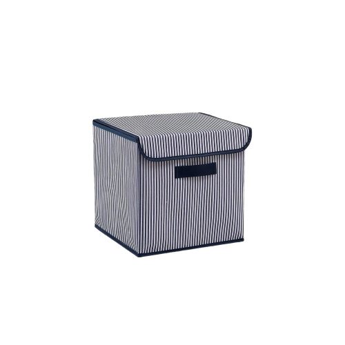 Navy Blue Felt Storage Box, 30 x 30 x 30 cm | 70% Polyester & 30% Cotton | Stylish & Functional Organizer, Easy to Clean with Damp Cloth