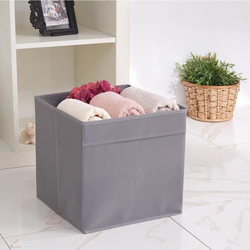 Stylish Felt Storage Box, Smoked Color, 30 x 30 x 30 cm | 70% Polyester / 30% Cotton | Easy to Clean with Damp Cloth | Perfect for Organizing Home & Office