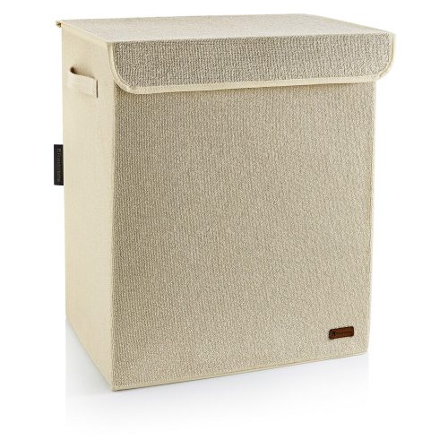 Stylish Felt Storage Box, Cream, 40 x 50 x 30 cm | 67L Capacity, 100% Terrycloth | Easy to Clean with Damp Cloth, Perfect for Organizing Home & Office