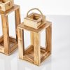 Elegant Wooden Candlestick Lanterns (2 Pieces) - Natural Finish, 30 cm & 25 cm | Perfect for Home Decor & Ambient Lighting | Stylish & Functional Design