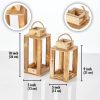 Elegant Wooden Candlestick Lanterns (2 Pieces) - Natural Finish, 30 cm & 25 cm | Perfect for Home Decor & Ambient Lighting | Stylish & Functional Design