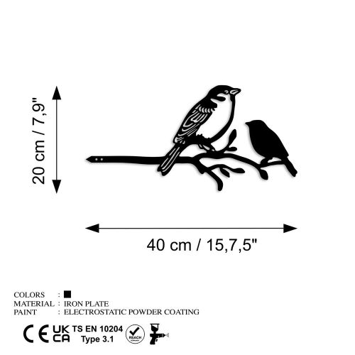 Hand-Painted Decorative Object, 40 x 20 cm, 100% Metal (1.5 mm) | Unique Black Design, No Assembly Required | Perfect for Home Decor & Accent Pieces