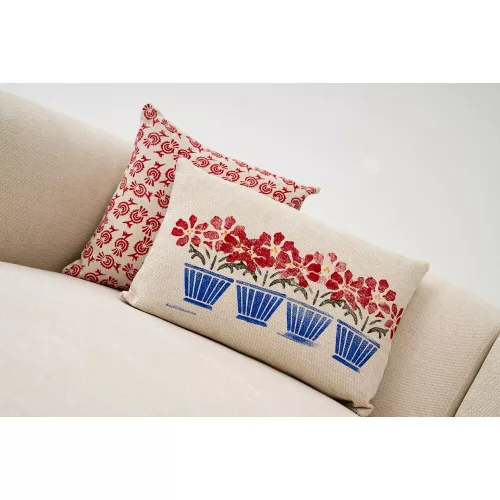 Handmade Cream Chenille Cushion, 50 x 50 cm | 100% Fiber Filling | Soft & Stylish Decor for Living Room, Bedroom, and Cozy Spaces