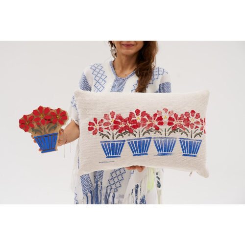 Handmade Chenille Cushion Cover, Cream, 40 x 60 cm | 100% Soft & Cozy | Perfect for Living Room, Bedroom, and Elegant Home Decor