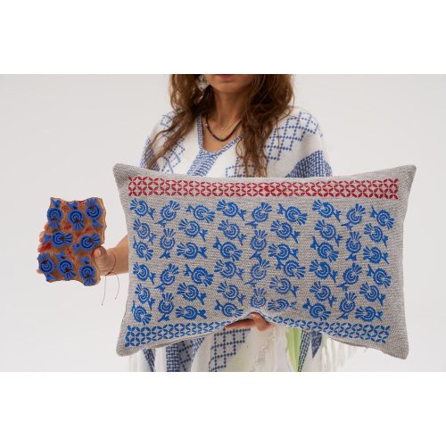 Handmade Chenille Cushion Cover, Grey, 40 x 60 cm | Soft & Cozy | Perfect for Living Room, Bedroom, and Modern Home Decor | Unique Design