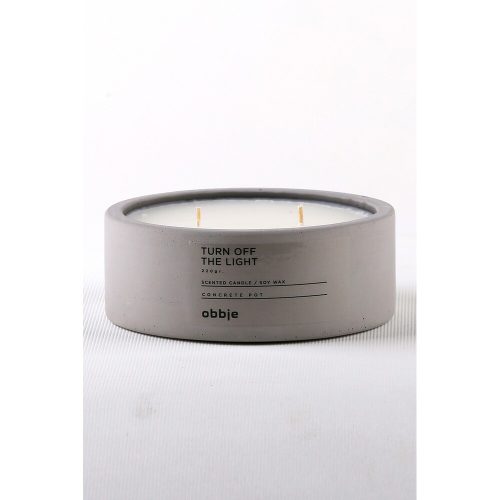 Elegant Grey Concrete Candle, Cocoa/Cream Essence, 12 cm Diameter x 4.5 cm Height | Eco-Friendly Paraffin/Soya Blend