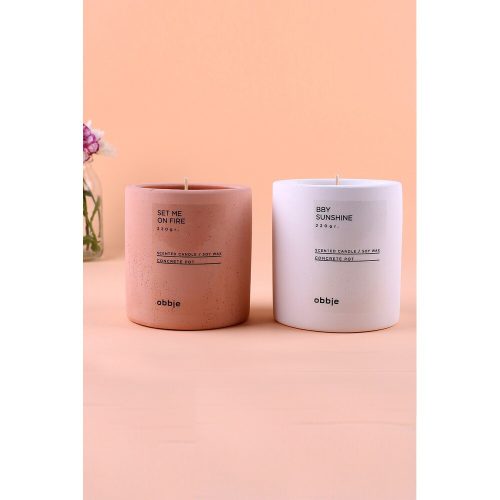 Elegant Grey Concrete Candle, Cocoa/Cream Essence, 8.5 cm Diameter x 9 cm Height | Eco-Friendly Paraffin/Soya Blend