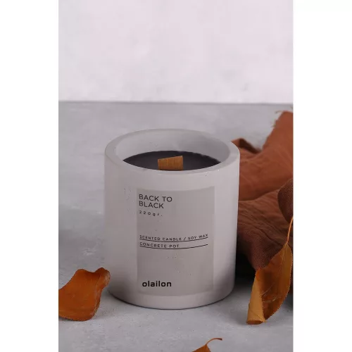 Elegant Grey Concrete Candle, Vanilla Essence, 8.5 cm Diameter x 9 cm Height | Eco-Friendly Paraffin/Soya Blend