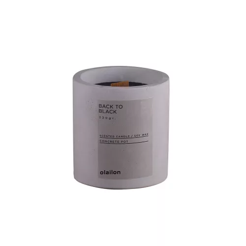 Elegant Grey Concrete Candle, Vanilla Essence, 8.5 cm Diameter x 9 cm Height | Eco-Friendly Paraffin/Soya Blend