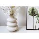 Elegant Cream Ceramic Vase, 8 x 8 x 20 cm | 100% High-Quality Ceramic | Perfect for Home Decor & Floral Arrangements, Stylish & Versatile Design